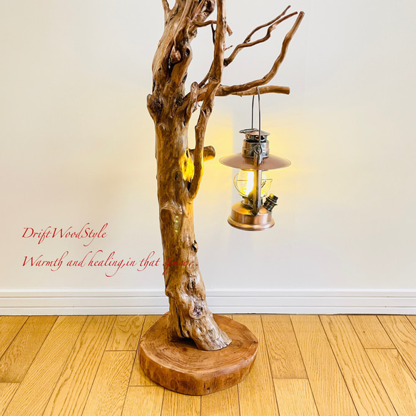 芸術的に木の根がうねる流木スタンド ランタンやエアプラントを飾れる置物 照明 N105 6枚目の画像