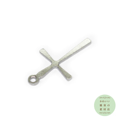 304ステンレス製の細身のクロス（十字架）の小さめチャーム（シルバー）6個セット #C-0379 3枚目の画像