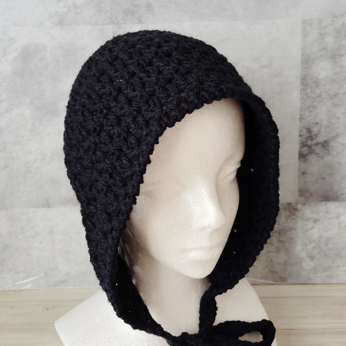 ボンネット ニット帽 クロシェハット ニットフード フード
