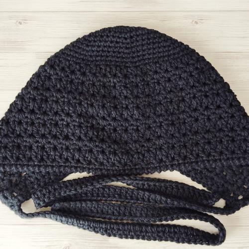 ボンネット ニット帽 クロシェハット ニットフード フードキャップ