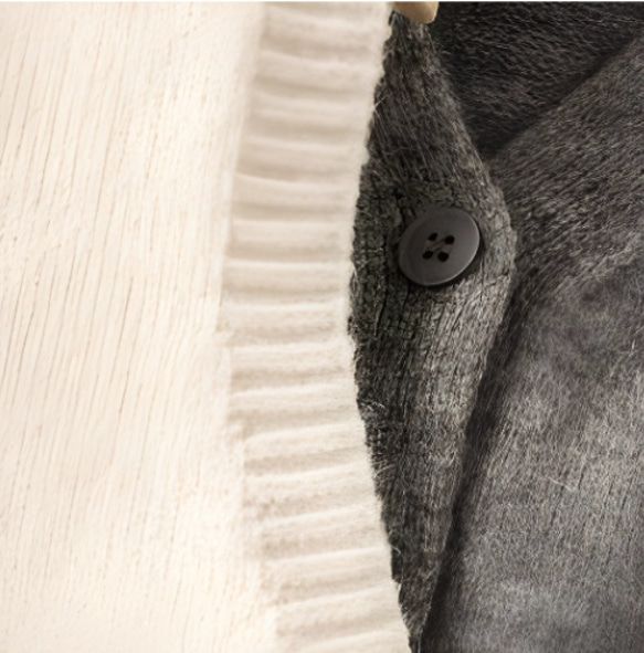 樹 *シンプルなシングルブレストニットベスト  100%綿   Vネックノースリーブニットカーディガン  トップス 10枚目の画像