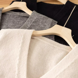 樹 *シンプルなシングルブレストニットベスト  100%綿   Vネックノースリーブニットカーディガン  トップス 2枚目の画像