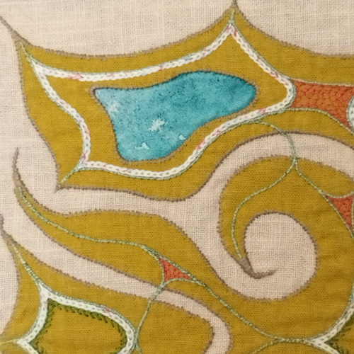 アイヌ刺繍（カパㇻミㇷ゚）タペストリー mintar（ミンタㇻ・庭