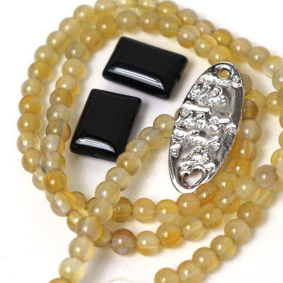 アゲート オニキス チャーム 大人カラー系 天然素材＋ 詰め合わせ アソート　天然石 アクセサリー材料 ジェムストーン 1枚目の画像