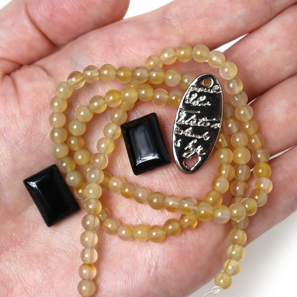 アゲート オニキス チャーム 大人カラー系 天然素材＋ 詰め合わせ アソート　天然石 アクセサリー材料 ジェムストーン 5枚目の画像