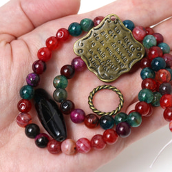 アゲート オニキス チャーム2種 アンティーク調 天然素材＋ 詰め合わせ　天然石 アクセサリー材料 ジェムストーン 3枚目の画像