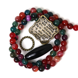 アゲート オニキス チャーム2種 アンティーク調 天然素材＋ 詰め合わせ　天然石 アクセサリー材料 ジェムストーン 1枚目の画像