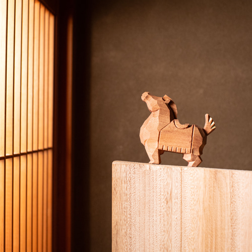 干支 午 馬 奈良一刀彫 畑村龍哉 木地 大サイズ 正月飾り 木彫り 伝統