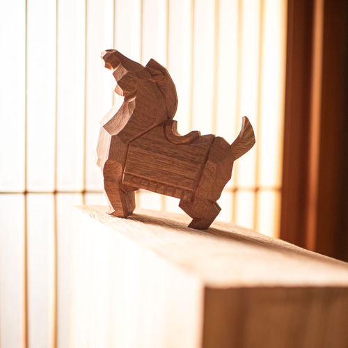 干支 午 馬 奈良一刀彫 畑村龍哉 木地 大サイズ 正月飾り 木彫り 伝統