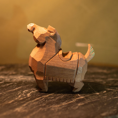 干支 午 馬 奈良一刀彫 畑村龍哉 木地 大サイズ 正月飾り 木彫り 伝統