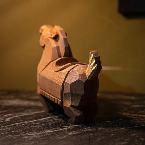 干支 午 馬 奈良一刀彫 畑村龍哉 木地 大サイズ 正月飾り 木彫り 伝統