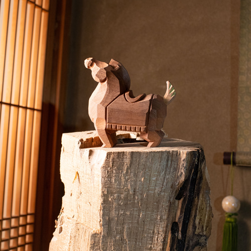 干支 午 馬 奈良一刀彫 畑村龍哉 木地 大サイズ 正月飾り 木彫り 伝統