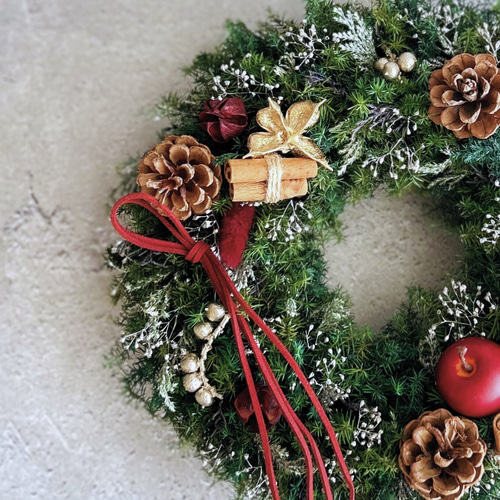 25.クリスマスリース クリスマス新作☆森のリース 25cm（受注制作品） | el flowers online shop
