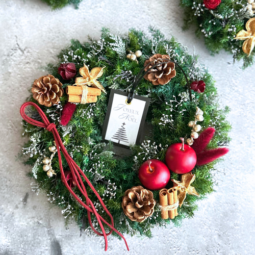 クリスマスリース25cm】森の香りを纏う冬のナチュラルリース