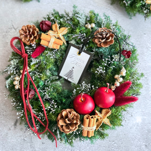 クリスマスリース25cm】森の香りを纏う冬のナチュラルリース