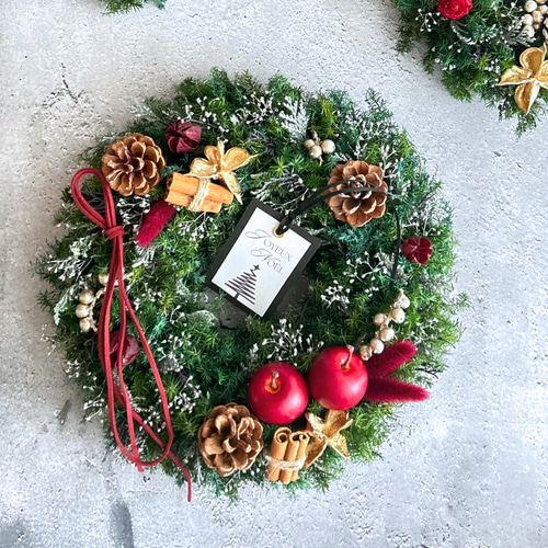 クリスマスリース25cm】森の香りを纏う冬のナチュラルリース