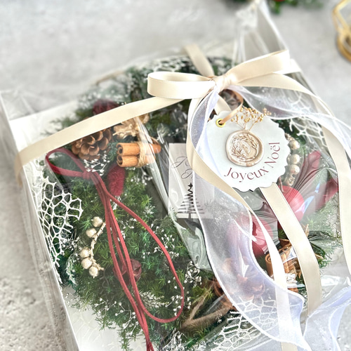 クリスマスリース25cm】森の香りを纏う冬のナチュラルリース