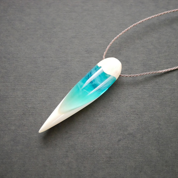 クジラ歯×ウッドレジンネックレス｜蒼夢鯨（そうむくじら）【一点物】 10枚目の画像