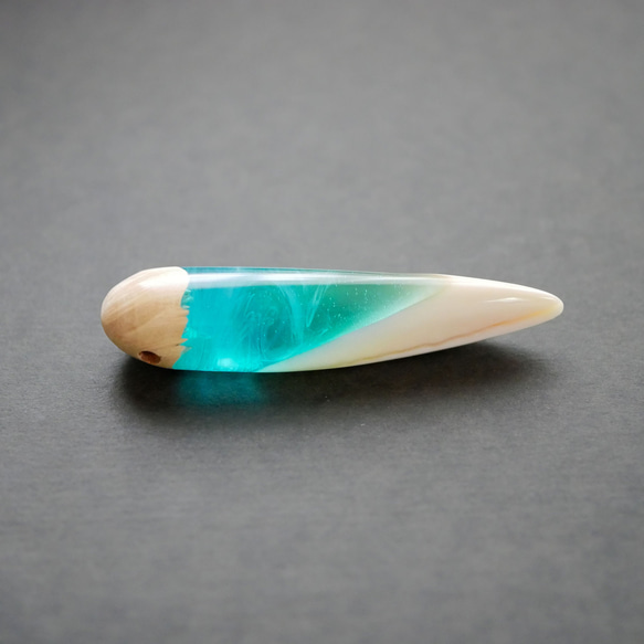 クジラ歯×ウッドレジンネックレス｜蒼夢鯨（そうむくじら）【一点物】 6枚目の画像