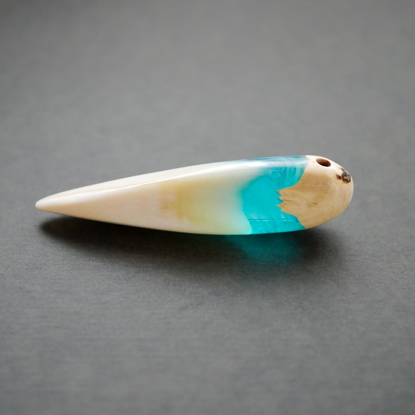 クジラ歯×ウッドレジンネックレス｜蒼夢鯨（そうむくじら）【一点物】 8枚目の画像