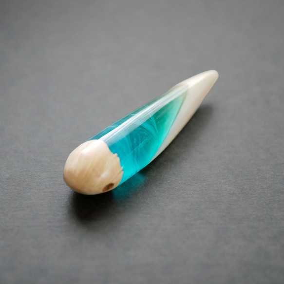 クジラ歯×ウッドレジンネックレス｜蒼夢鯨（そうむくじら）【一点物】 5枚目の画像