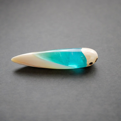 クジラ歯×ウッドレジンネックレス｜蒼夢鯨（そうむくじら）【一点物】 3枚目の画像