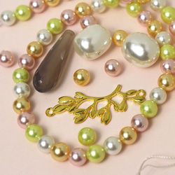 シェルパール 淡水パール アゲート クラシカル調 天然素材＋ 詰め合わせ　天然石 アクセサリー材料 ジェムストーン 1枚目の画像