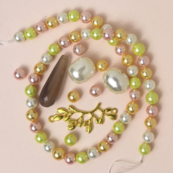 シェルパール 淡水パール アゲート クラシカル調 天然素材＋ 詰め合わせ　天然石 アクセサリー材料 ジェムストーン 6枚目の画像