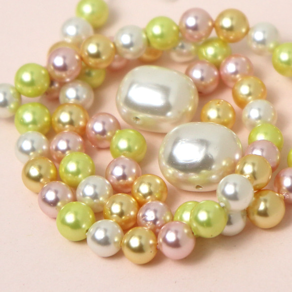 シェルパール 淡水パール アゲート クラシカル調 天然素材＋ 詰め合わせ　天然石 アクセサリー材料 ジェムストーン 2枚目の画像