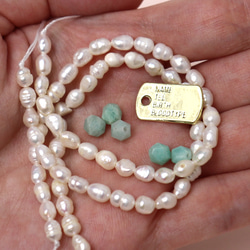 淡水パール アマゾナイト チャーム スイーツカラー 天然素材＋ 詰め合わせ　天然石 アクセサリー材料 ジェムストーン 2枚目の画像