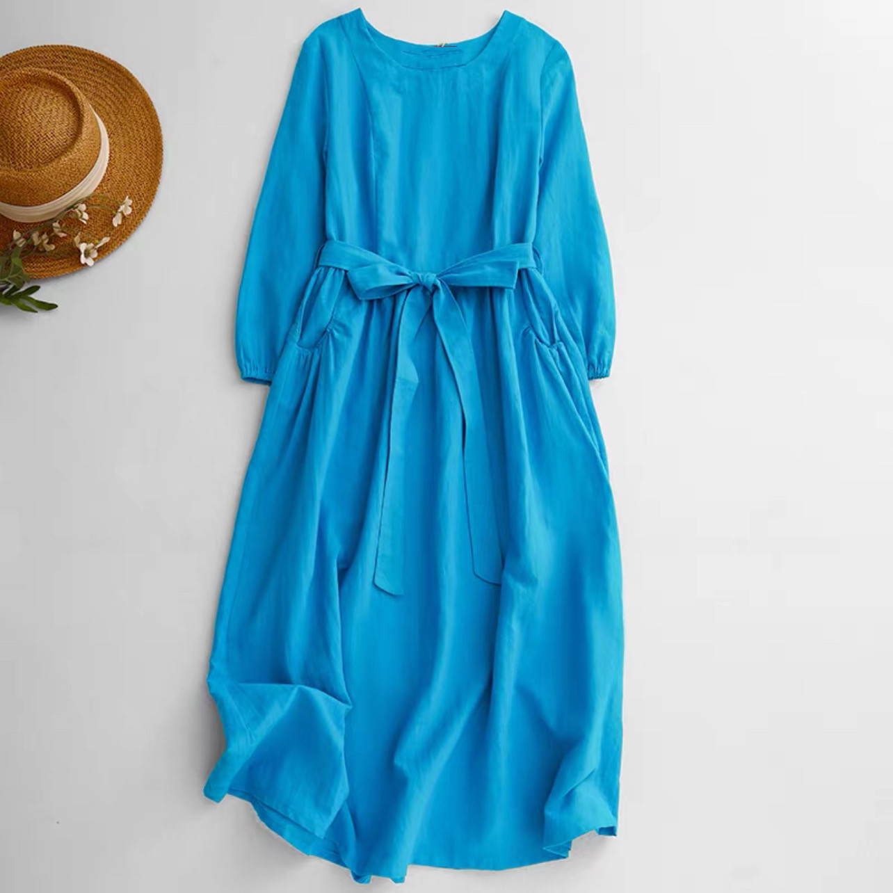 大人カジュアルワンピース、春、秋のワンピース 、ロング丈スカート ﻿