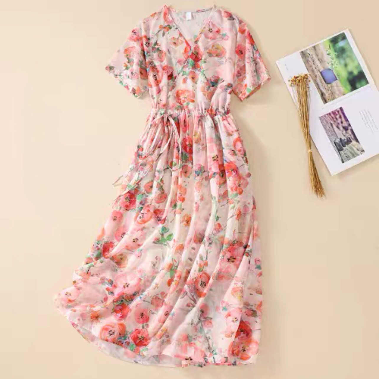 大人カジュアルワンピース、夏のワンピース 、ロング丈スカート ﻿