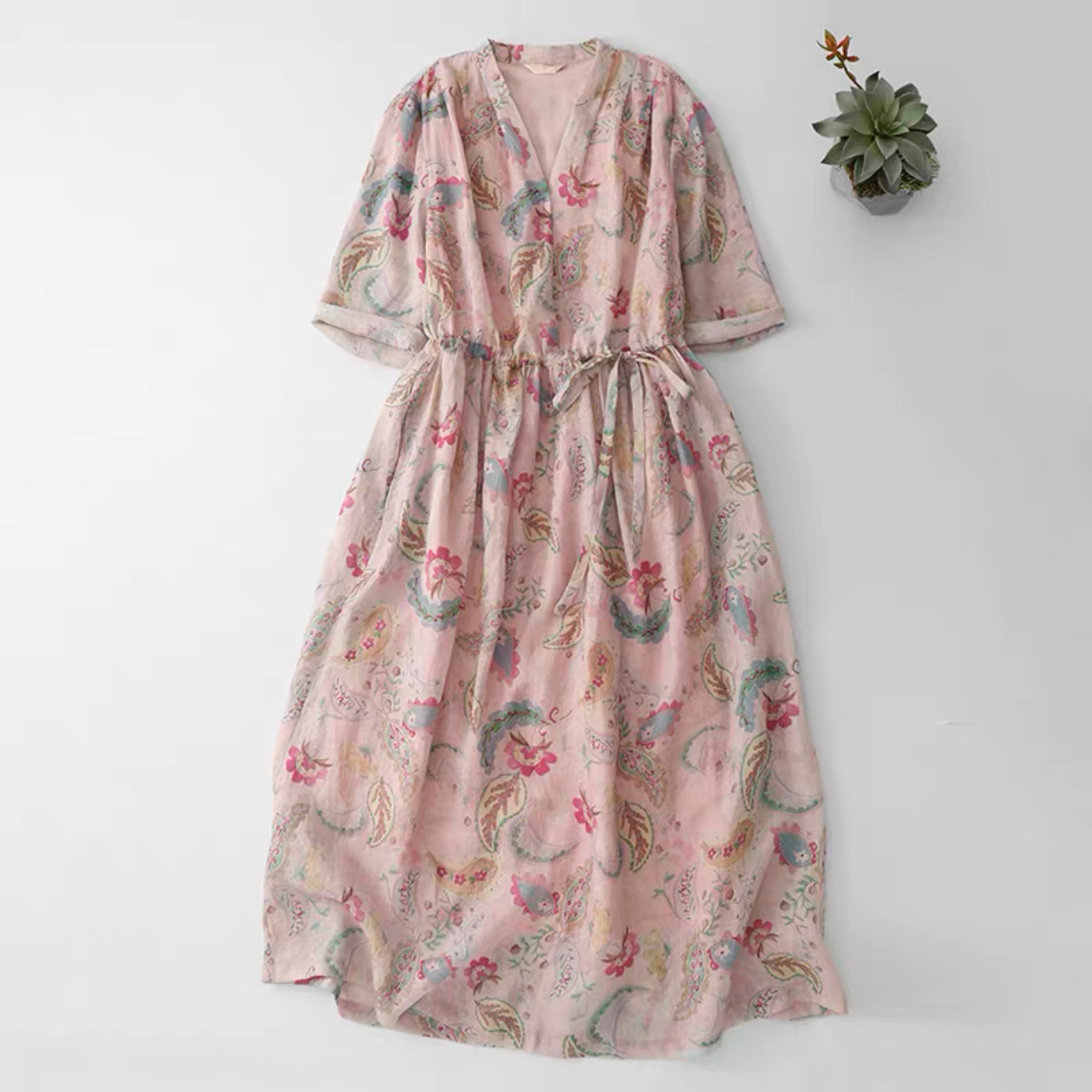 大人カジュアルワンピース、春、夏、秋のワンピース 、ロング丈スカート ﻿