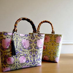 ◆新色◆ピンパネル柄バンブーバッグ＆ポーチのセット◆秋限定 14枚目の画像