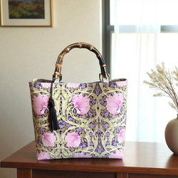 ◆新色◆ピンパネル柄バンブーバッグ＆ポーチのセット◆秋限定 13枚目の画像