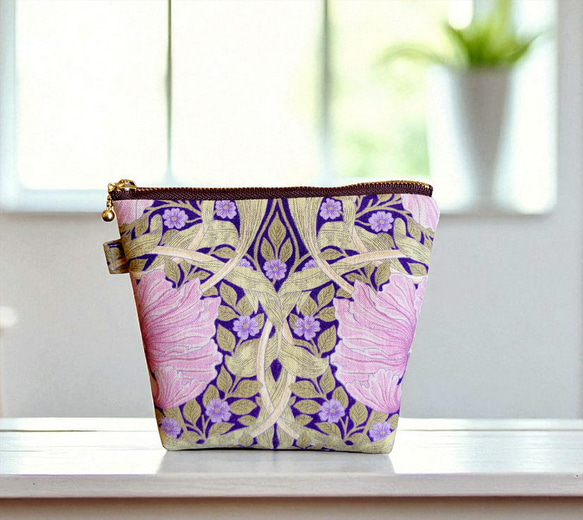 ◆新色◆ピンパネル柄バンブーバッグ＆ポーチのセット◆秋限定 4枚目の画像