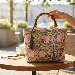 ◆新色◆ピンパネル柄バンブーバッグ＆ポーチのセット◆秋限定 16枚目の画像