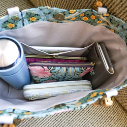 ◆新色◆ピンパネル柄バンブーバッグ＆ポーチのセット◆秋限定 8枚目の画像