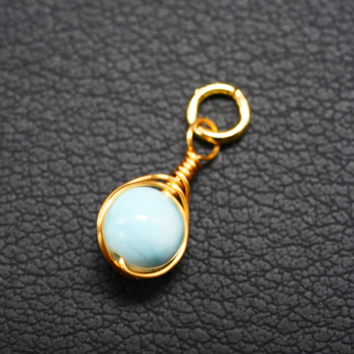 ラリマー ワイヤーラッピングネックレス ワイヤーラッピングネックレス ラリマー