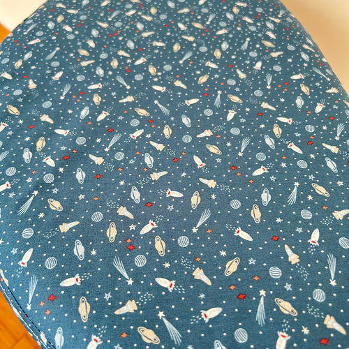 撥水加工生地 バランスチェア バランスイージー カバー ブルー 宇宙柄