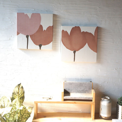 ブラウン系MIX 秋のファブリックパネル 木製ファブリックボード こげ茶