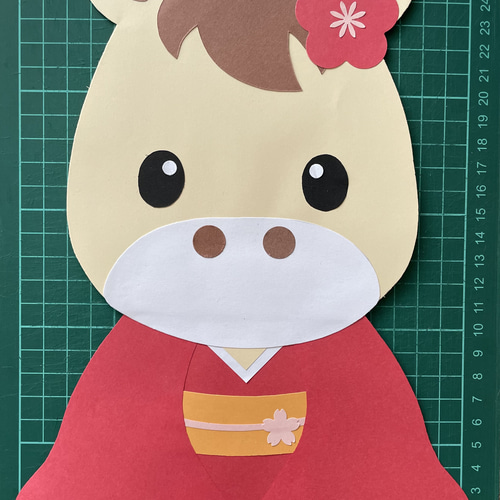 こっこちゃん作品2点 しめ縄飾り☆正月飾り 2026年の幸せを願って♡午年 ハンドメイド☆壁面飾り 2026年 お正月/門松 午年/老人ホーム/介護施設