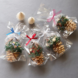 《数量限定》森のキラメキ松ぼっくりオーナメント （４色セット）プリザーブドフラワー 15枚目の画像