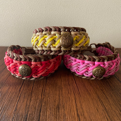 パラコード手編み幅広クリスマス首輪#251 中型犬〜超大型犬向き ハーフ