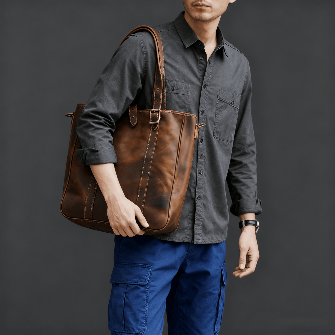 季節の新作登場！|天然牛革トートバッグ|職人手缝い 真鍮金具|3ウェイ背負い|多シーン対応