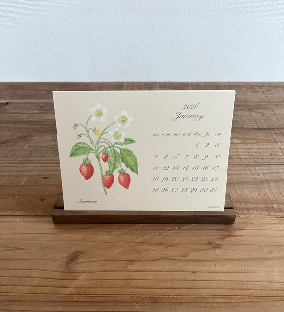2026年 ボタニカルカレンダー 季節の花や実のカレンダー 2枚目の画像