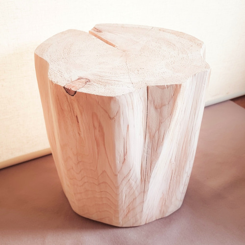 天然アロマ 東濃ひのき 切株スツール・テーブル・無垢無塗装