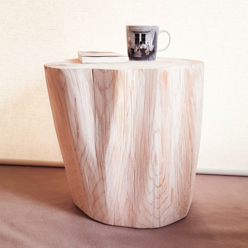 天然アロマ 東濃ひのき 切株スツール・テーブル・無垢無塗装