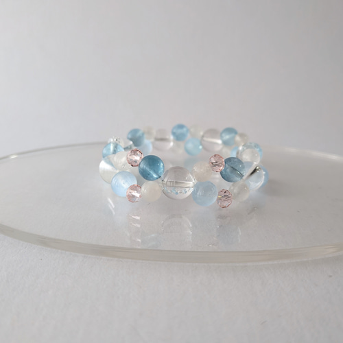 6月の守護天使】大天使ガブリエルのブレスレット / 天然石 / アクア