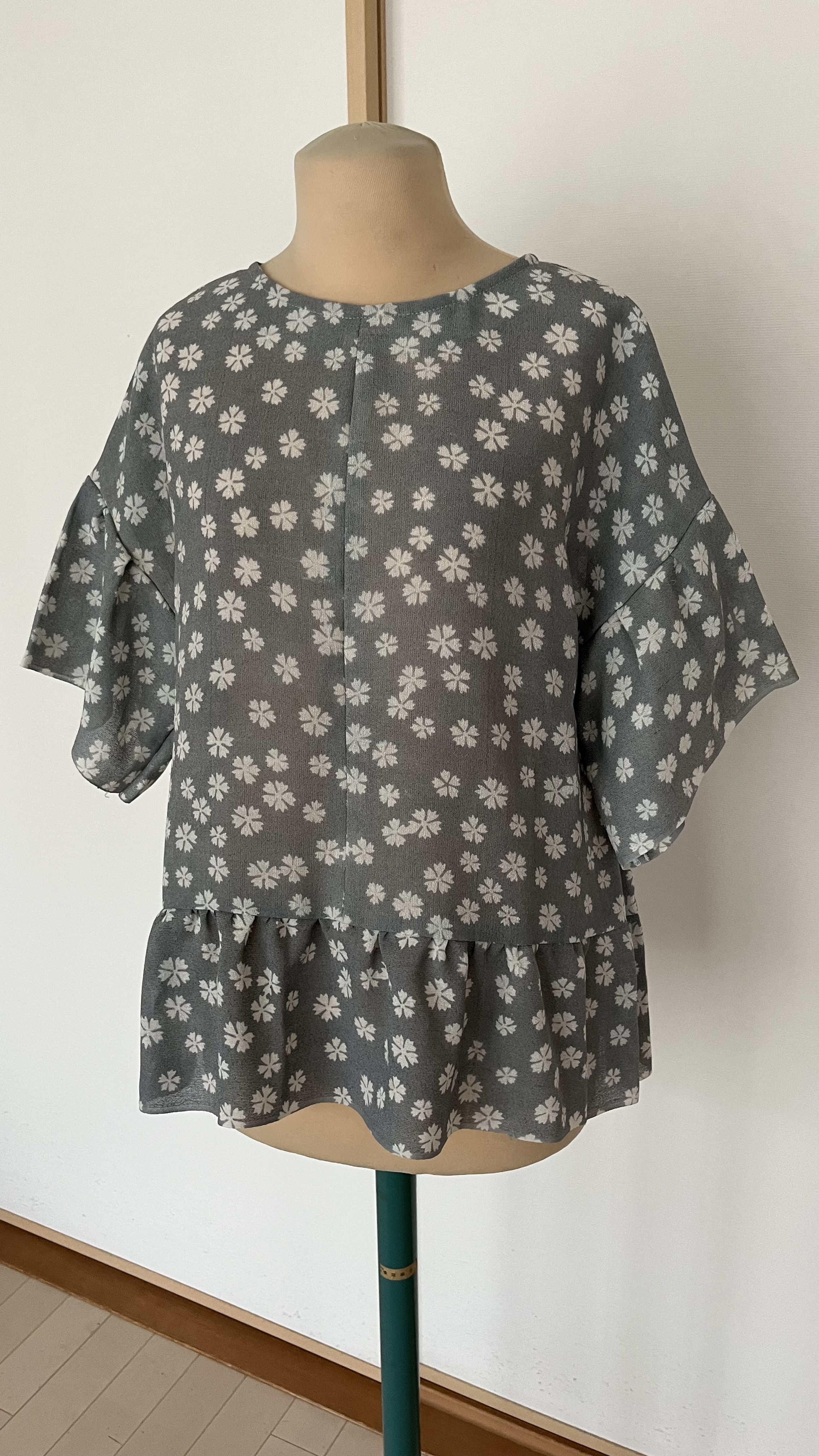 五分袖のブラウス　着物リメイク